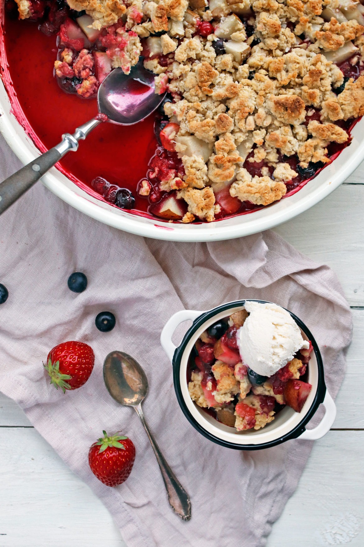 Knuspriges Crumble mit Beeren Rezept Rezept für knuspriges Beerencrumble. Crumble mit Beeren und Streuseln.